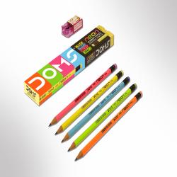 DOMS NEON RUBBER TIPPED GRAPHITE PENCIL SET