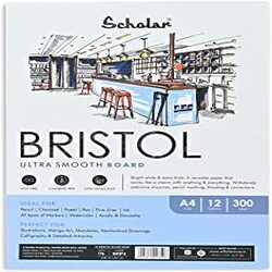 Scholar A4 Bristol Paper Pad12 Sheets (300 gsm)